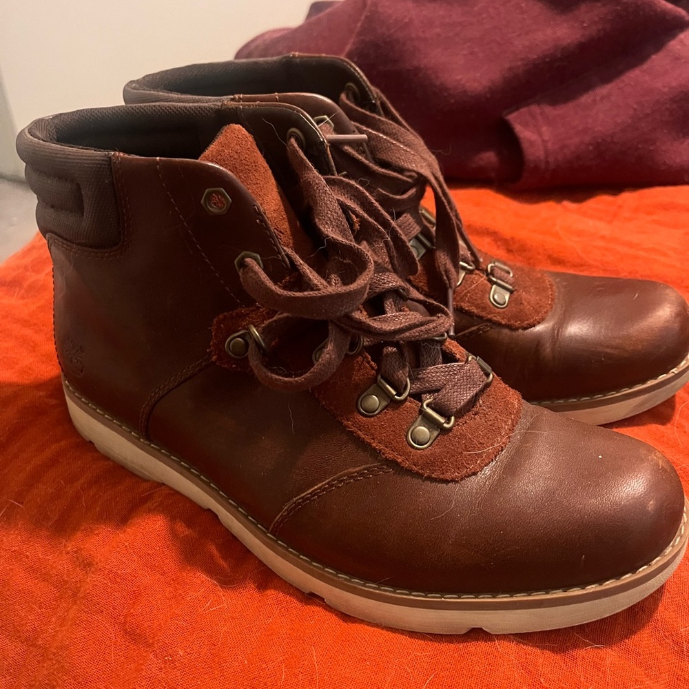 Timberland Brown Leather Lace-Up Boots